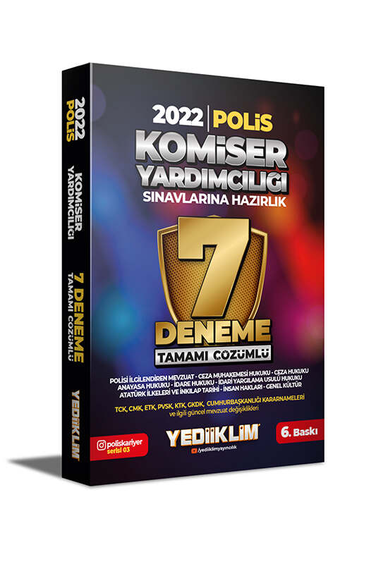 Yediiklim Yayınları 2022 Komiser Yardımcılığı Sınavlarına Hazırlık Tamamı Çözümlü 7 Deneme