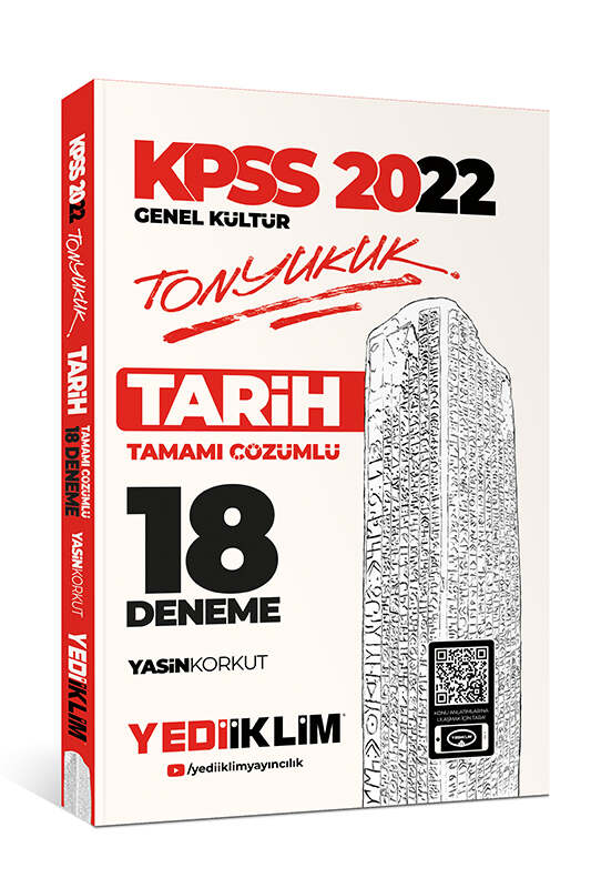 Yediiklim Yayınları 2022 KPSS Genel Kültür Tonyukuk Tarih Tamamı Çözümlü 18 Deneme
