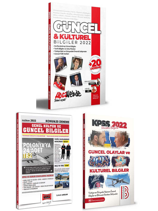 Yargı Yayınları-Benim Hocam Yayınları-Hocawebde Yayınları 2022 KPSS Güncel ve Kültürel Bilgiler Seti