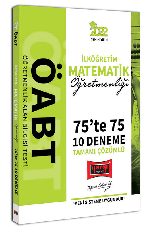 Yargı Yayınları 2022 ÖABT İlköğretim Matematik Öğretmenliği 75te 75 Tamamı Çözümlü 10 Deneme 