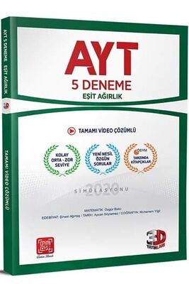 ​3D Yayınları AYT Eşit Ağırlık Tamamı Video Çözümlü 5 Deneme - 1