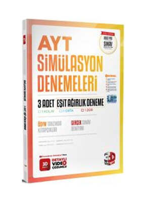 3D Yayınları AYT Eşit Ağırlık 3'lü Simülasyon Genel Deneme - 1