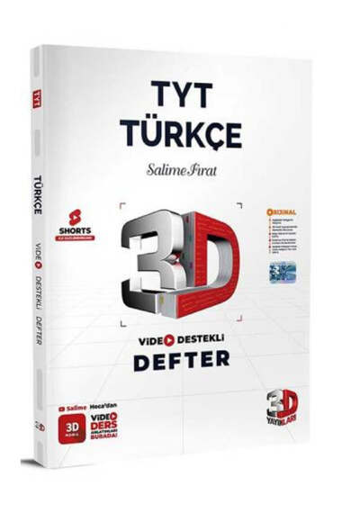 3D Yayınları 2024 TYT Türkçe Video Destekli Defter - 1