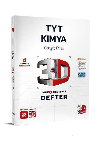 3D Yayınları 2024 TYT Kimya Video Destekli Defter - 1