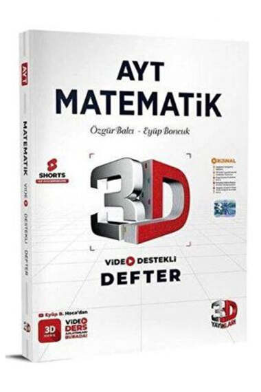 3D Yayınları AYT Matematik Video Destekli Defter - 1