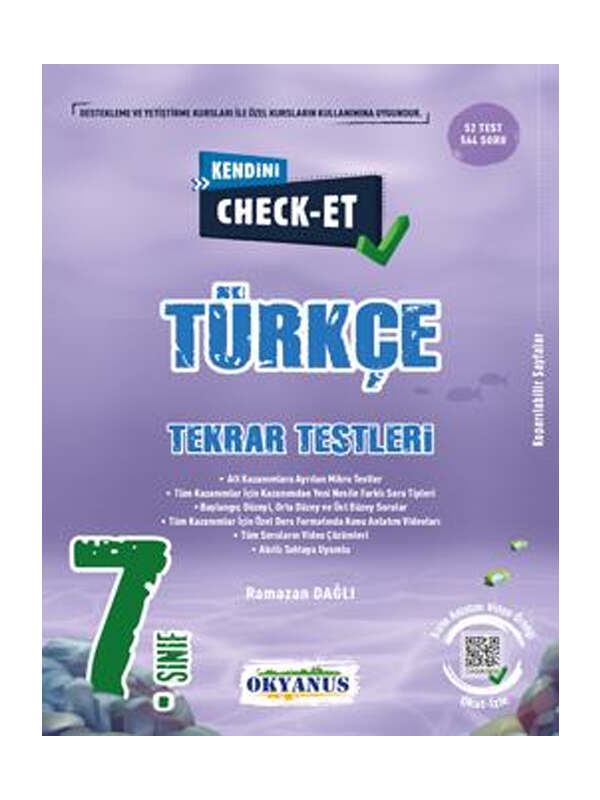 Okyanus Yayıncılık 7. Sınıf Kendini Check - Et Türkçe Tekrar Testleri