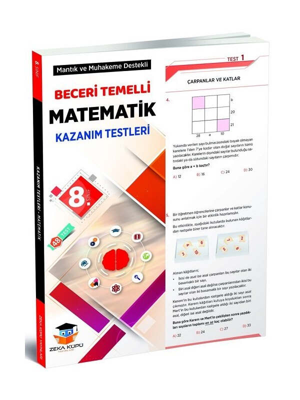 Zeka Küpü Yayınları 8. Sınıf Matematik Beceri Temelli Kazanım Testleri
