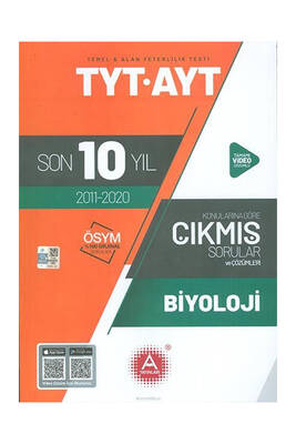 A Yayınları TYT AYT Biyoloji Son 10 Yıl Konularına Göre Tamamı Çözümlü Çıkmış Sorular - 1