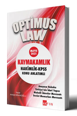 Akfon Yayınları 2021 Optimus Law Kaymakamlık Hakimlik KPSS Konu Anlatımı - 1