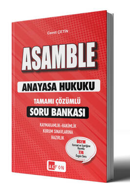Akfon Yayınları ASAMBLE Anayasa Hukuku Tamamı Çözümlü Soru Bankası - 1