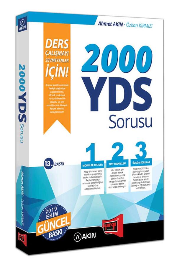 Akın Dil & Yargı Yayınları 2000 YDS Sorusu Ders Çalışmayı Sevmeyenler İçin 13. Baskı