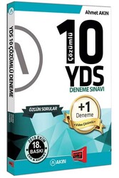 Akın Dil & Yargı Yayınları - Akın Dil & Yargı Yayınları YDS 10 +1 Çözümlü Özgün Deneme Sınavı