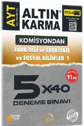Altın Karma Yayınları AYT Türk Dili ve Edebiyatı ve Sosyal Bilimler 1 Komisyondan 5x40 Deneme Sınavı - Altın Karma