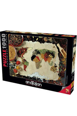 Anatolian 1045 Baharatlı Dünya Haritası 1000 Parça Puzzle - 1