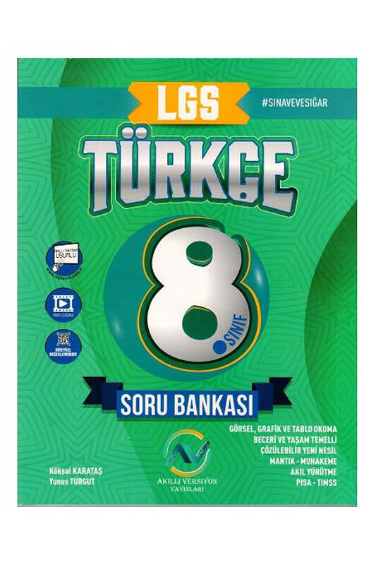 Av Akıllı Versiyon Yayınları 8. Sınıf LGS Türkçe Soru Bankası