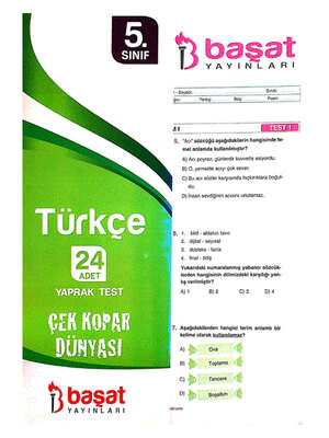 Başat Yayınları 5. Sınıf Türkçe 24 Yaprak Test - 1