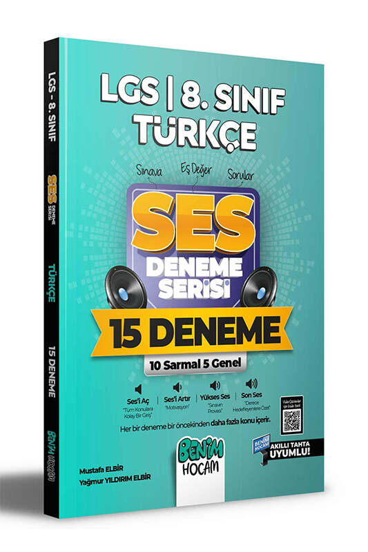 Benim Hocam Yayınları LGS 8.Sınıf Türkçe SES Deneme Serisi 15 Deneme
