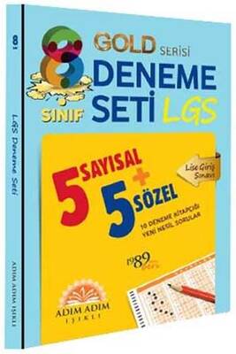 Adım Adım Işıklı 8. Sınıf LGS 10 Fasikül Deneme Gold Serisi - 1