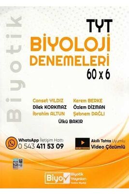 ​Biyotik Yayınları TYT Biyoloji 60×6 Denemeleri - 1