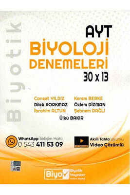 ​Biyotik Yayınları AYT Biyoloji 30×13 Denemeleri - 1