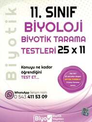 Biyotik Yayınları - Biyotik Yayınları 11. Sınıf Biyoloji 25 x 11 Biyotik Tarama Testleri