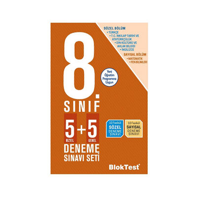 BlokTest Yayınları 8. Sınıf 5 + 5 Sözel Bölüm Deneme Sınavı - 1