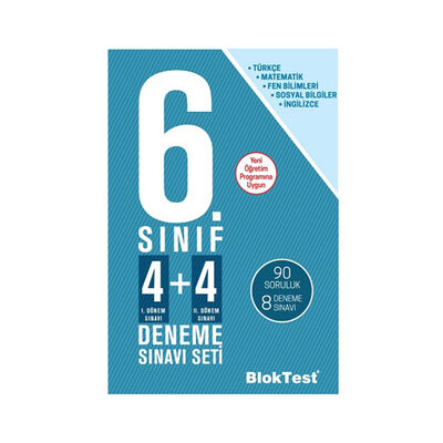 BlokTest Yayınları 6.Sınıf 4+4 Deneme Sınavı Seti - 1