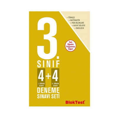 BlokTest Yayınları 3.Sınıf 4+4 Deneme Sınavı Seti - 1