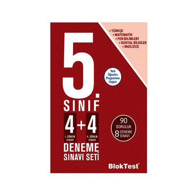 BlokTest Yayınları 5. Sınıf 4+4 Deneme Sınavı Seti - 1