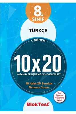 ​Bloktest Yayınları 8. Sınıf Türkçe 1.Dönem 10×20 Kazanım Pekiştirme Denemeleri Seti - 1