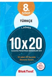 Bloktest Yayınları - ​Bloktest Yayınları 8. Sınıf Türkçe 1.Dönem 10×20 Kazanım Pekiştirme Denemeleri Seti
