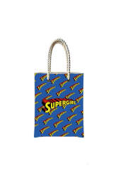 Çantasepette Supergirl Temalı Fermuarlı Günlük Kullanım Bez Çanta - Çantasepette