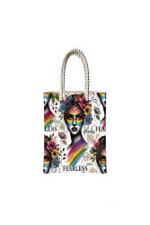 Çantasepette Fearless Woman Temalı Fermuarlı Günlük Kullanım Bez Çanta - Çantasepette