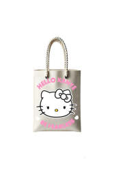 Çantasepette Hello Kanya Desen Temalı Fermuarlı Günlük Kullanım Bez Çanta - Çantasepette