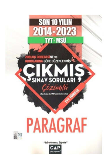 Çap Yayınları 2024 TYT MÜ Paragraf Son 10 Yıl Çıkmış Sorular (2014-2023) - 1