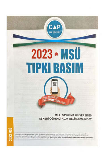 Çap Yayınları 2023 MSÜ Tıpkı Basım Deneme - 1