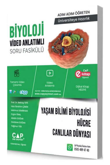 Çap Yayınları TYT-AYT Biyoloji Yaşam Bilimi Biyolojisi Hücre ve Canlılar Dünyası Soru Fasikülü - 1