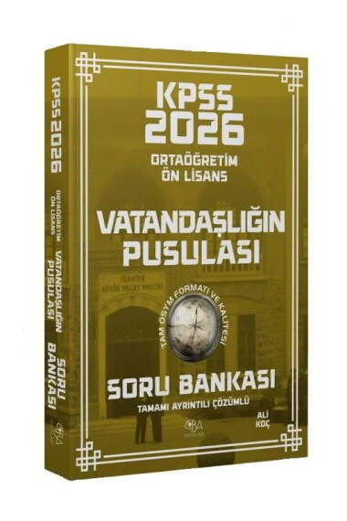 CBA Yayınları 2026 KPSS Lise Ortaöğretim Ön Lisans Vatandaşlık Pusulası Tamamı Çözümlü Soru Bankası - 1