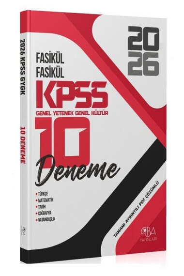 CBA Yayınları 2026 KPSS Genel Yetenek Genel Kültür 10 Deneme Fasikül Çözümlü - 1
