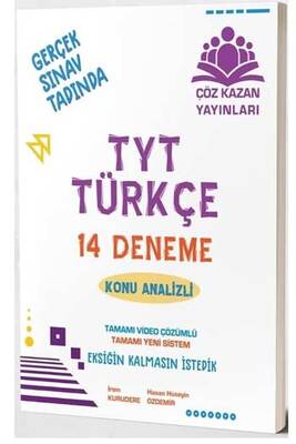 Çöz Kazan Yayınları TYT Türkçe 14 lü Tamamı Video Çözümlü Denemeleri - 1