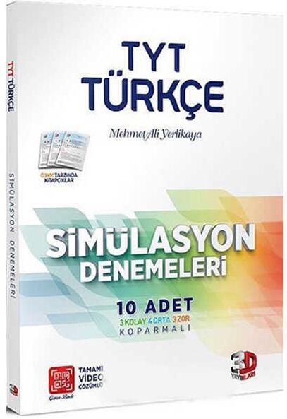 3D Yayınları TYT Türkçe Tamamı Video Çözümlü Simülasyon Denemeleri