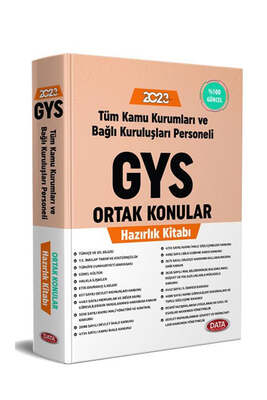Data Yayınları 2023 Türkiye Kamu Kurumları ve Bağlı Kuruluşları Personeli GYS ve Unvan Değişikliği Ortak Konular Hazırlık Kitabı - 1