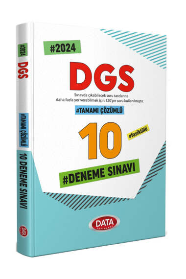 Data Yayınları 2024 DGS Tamamı Çözümlü 10 Deneme Sınavı - 1