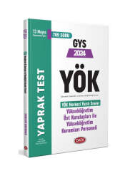 Data Yayınları 2024 YÖK Üst Kuruluşları ile YÖK Personeli GYS Yaprak Test - Data Yayınları