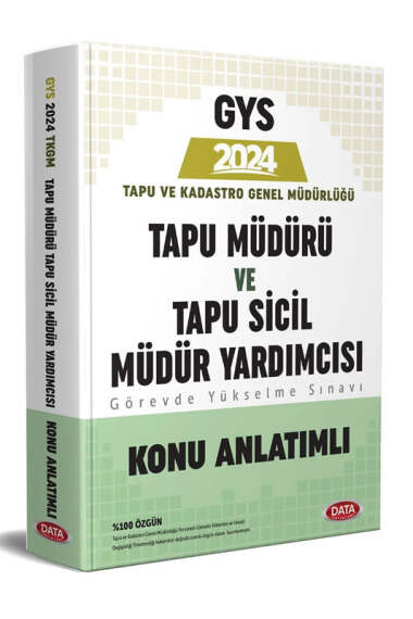 Data Yayınları 2024 GYS Tapu Müdürü-Tapu Sicil Müdür Yardımcısı-Arşiv Memuru Hazırlık Kitabı - 1