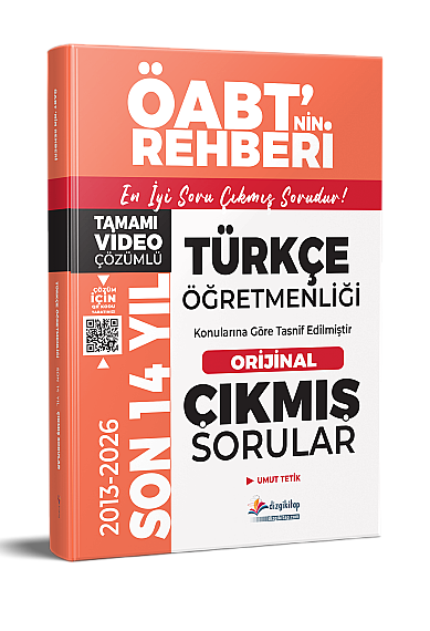 2027 MEB-AGS ÖABT Türkçe Öğretmenliği Son 14 Yıl Orijinal Video Çözümlü Çıkmış Sorular 4. Baskı Dizgi Kitap - 1