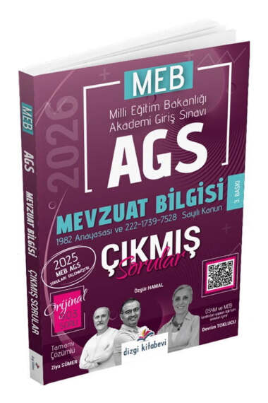 Dizgi Kitap 2026 MEB-AGS Tamamı Video Çözümlü Mevzuat Bilgisi Çıkmış Sorular - 1