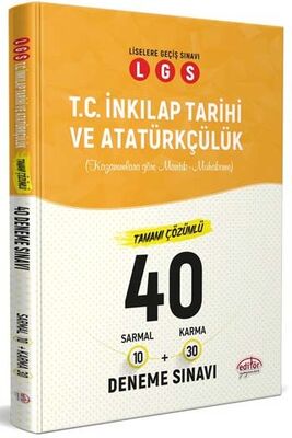 ​Editör Yayınları LGS T.C. İnkılap Tarihi ve Atatürkçülük Çözümlü 40 Deneme Sınavı - 1