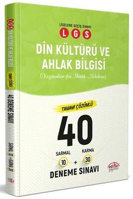 ​Editör Yayınları LGS Din Kültürü ve Ahlak Bilgisi Tamamı Çözümlü 40 Deneme Sınavı - 1