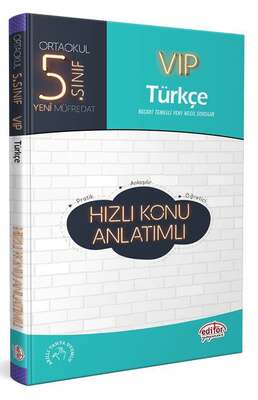 Editör Yayınları 5. Sınıf VIP Türkçe Hızlı Konu Anlatımlı - 1